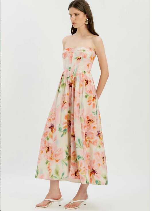 Bardot Dresses & Skirts - Bardot NWT Lola Corset Midi Dress in Pink Floral